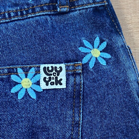 NWT Lucy & Yak Women's Daisy-Mae Embroidered Floral Jeans Size 30L Hippie Boho - Picture 7 of 10